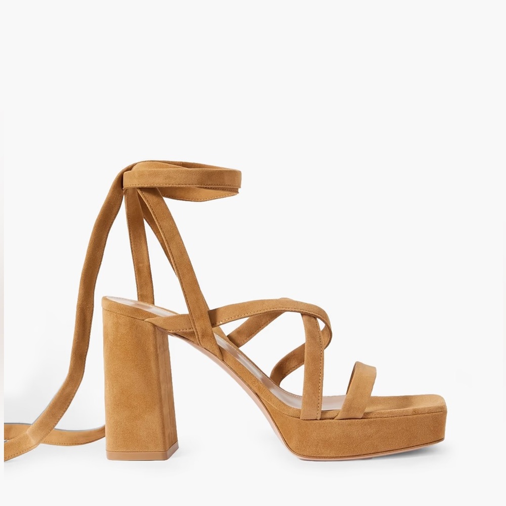 GIANVITO ROSSI
70 suede platform sandals in Light Brown Size EU 36.5 New in Box!